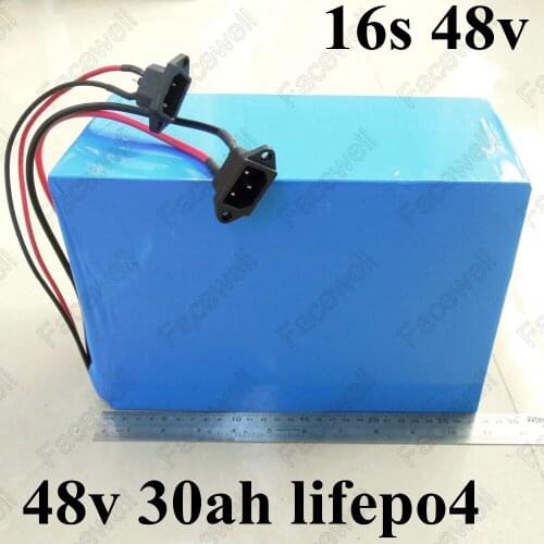 Power lifepo4 scooter 48v 30ah battery pack 48v lifepo4 cell 30ah electric bicycle bike BMS 50A 1500w motor 3000w + 5A Charger