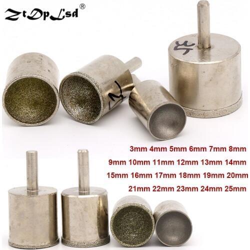 1Pc 6mm Shank Diamond Grinding Head Mounted Points Spherical Concave Jade Carving Burrs For Rotary Tool Fine Rough Sand Polisher