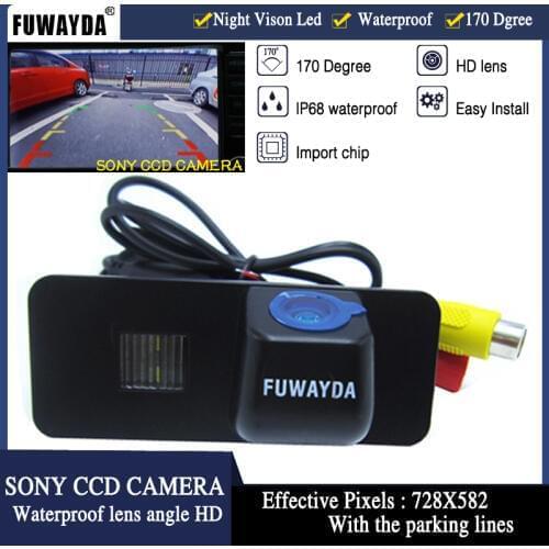 FUWAYDA SONY CCD Car Rear View REVERSE CAMERA for Volkswagen VW PHAETON/SCIROCCO/GOLF 4 5 6 MK4 MK5 /EOS/LUPO/BEETLE Guide Line