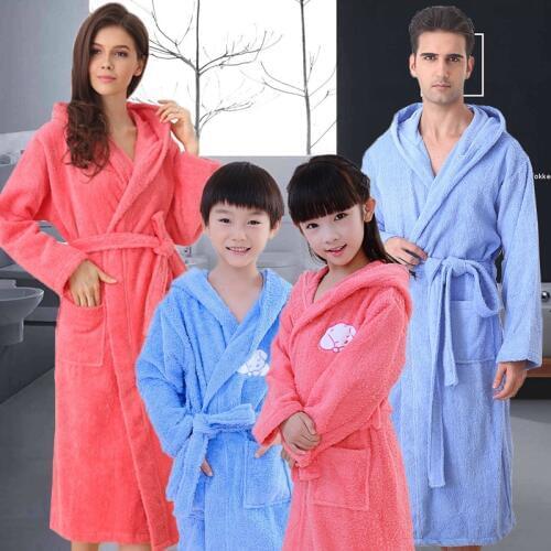 Bathrobe Kids Women Cotton Hooded Childrens Bathrobe Terry Towel Bath Robes for Swimming Bathrobes Kids Towel Pajamas Gowns