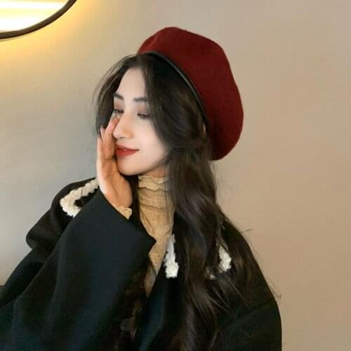 Beret Hat of wool Warm winter Beanie Retro Vintage Painters hat