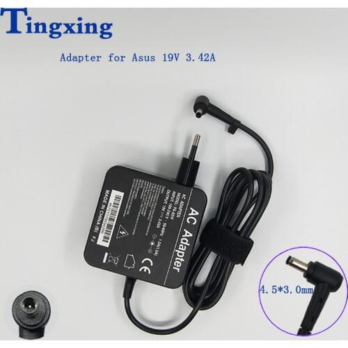 EU Plug 19V 3.42A 4.5*3.0mm AC Adapter Power Supply For Acer Asus laptop A43E X43BU BU400 PU500C PU500V