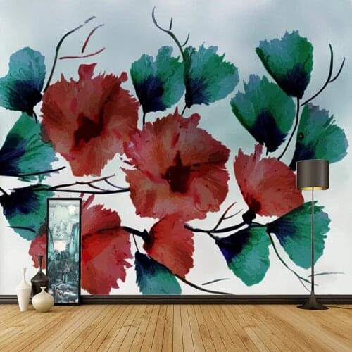 Milofi custom large wallpaper mural 3d watercolor rural style minimalist background wallpaper mural