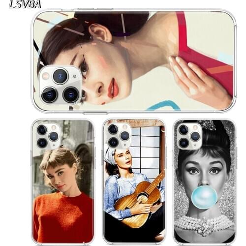 Audrey Hepburn For iPhone 12 11 XS Pro Max Mini XR X 8 7 6 6S Plus 5 SE 2020 Silicone TPU Phone Case