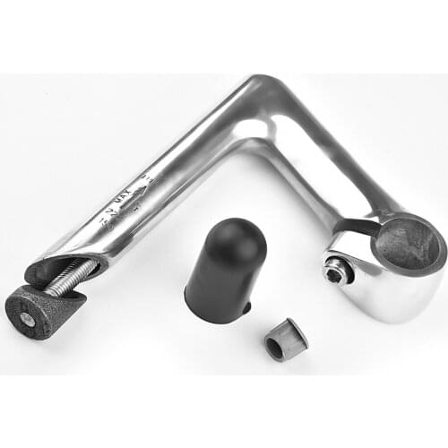 Gooseneck Bike Stem Aluminum alloy Silver Handlebar 25.4mm 100mm -17 degrees