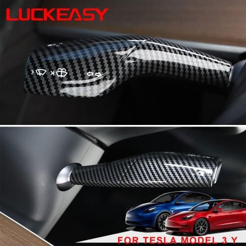 Suitable for Tesla model 3 Model3 Y 2017-2021 modified carbon fiber wiper gear lever gear decorative sticker protective cover