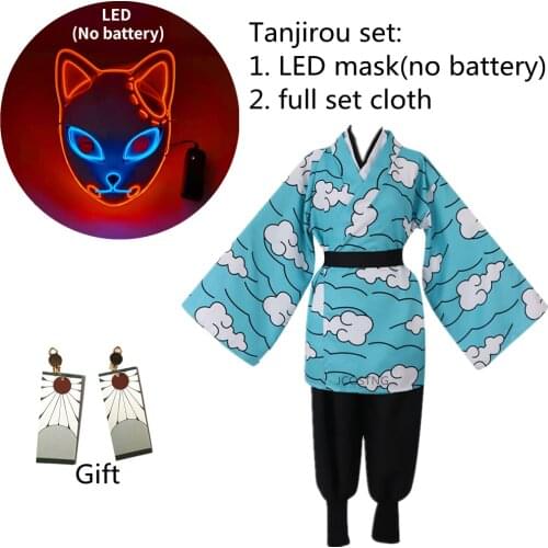 HOT Anime Demon Slayer Kamado Tanjirou Urokodaki Sakonji Cosplay Cloth Japanese Kimono for Men Women Halloween Party Costumes