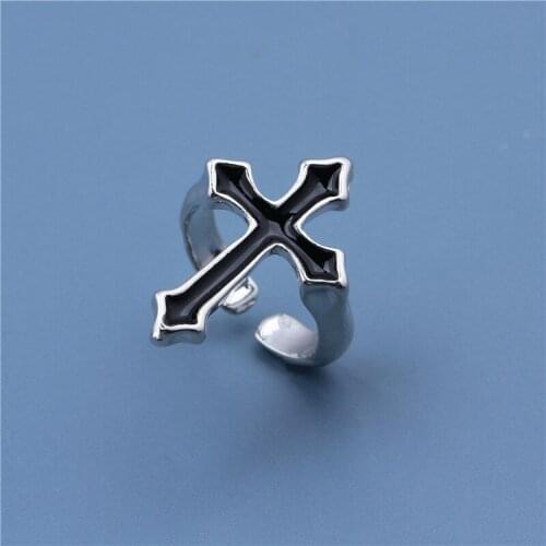 Trend Vintage Style Viking Antique Cross Ring New Retro Male Boho Ring Jewelry Women Black Amulet Rune Rings Party Cool Jewelry