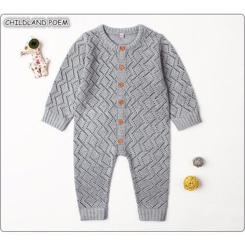 New Born Baby Clothes Autumn Newborn Baby Boy Girl Clothes Infant Baby Knitted Romper Girls Jumpsuit Long Sleeve Baby Overalls
