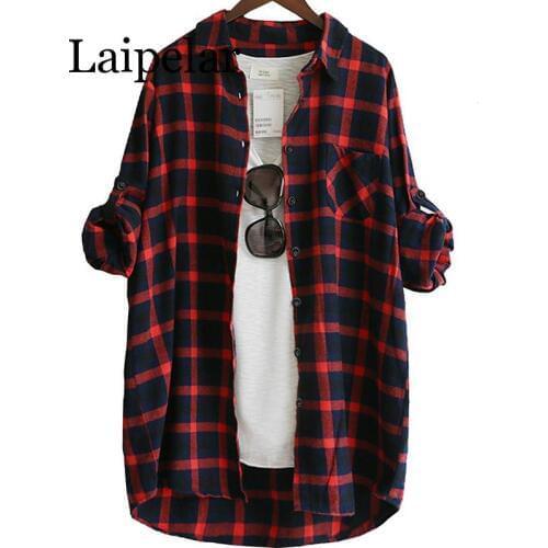 Блузки в клетку Laipelar China At AliExpress