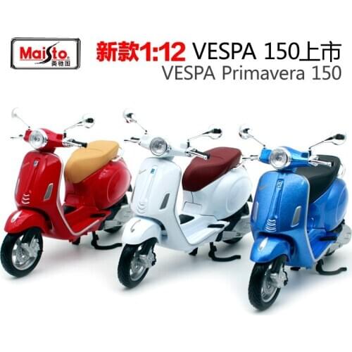 Maisto 1:12 PIAGGIO Vespa Primavera 150 Motorcycle Diecast Model Toy For Baby Birthday Gift Toys New stock 32721