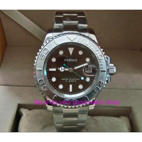 41mm parnis gray dial Sapphire crystal 5Bar waterproof automatic mechanical movement mens watch Mechanical watches 414