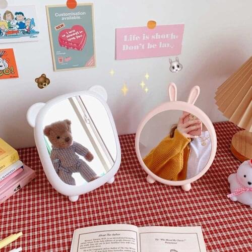 W&G Japanese-style Ins Dormitory Desktop Makeup Mirror Simple and Cute Princess Mirror Dressing Mirror Female