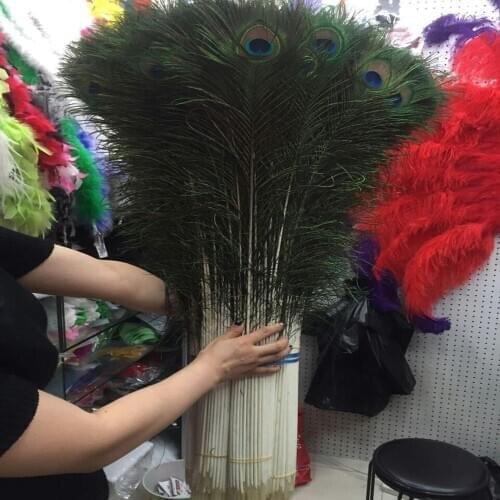 Wholesale 500 PCS Beautiful 28-32inch/70-80cm Natural Peacock Feathers For DIY Clothes Wedding Party Decoration