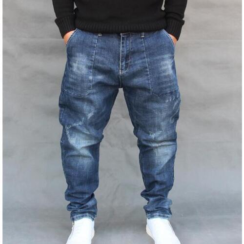 New Hip Hop Trousers Loose Mens Jeans Harlan Jeans Men Clothing Man High Quality Blue Baggy Jeans