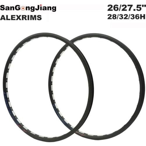Mountain bike rim 26/27.5 inch Aluminum alloy disc brake rim 25MM double layer wheel 28/32/36H Bicycle wheelset assembly parts