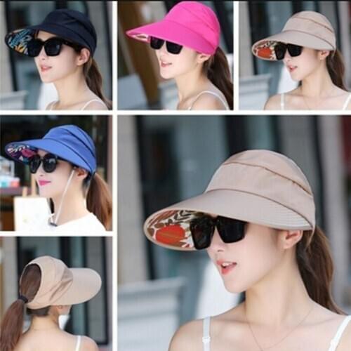 UV Protect Sun Hat Foldable Large Brim Visor Cap Beach Sun Hat Outdoor Fashion