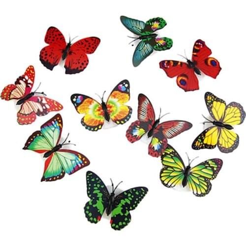 Luminous 3D Butterfly Decal Art Wall Stickers DIY Room Decoration For Home Decor Butterflies Glowing Stickers Glow In The Decent