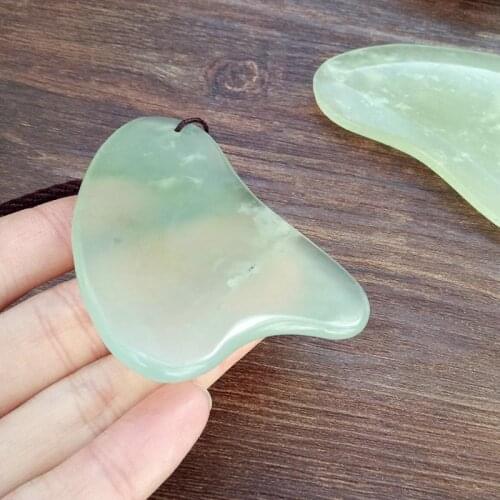 Natural Jade guasha Triangle Gua Sha Plate Scrapping Board Acupuncture Point Massage Face Eye Body Back Beauty Massager Tool