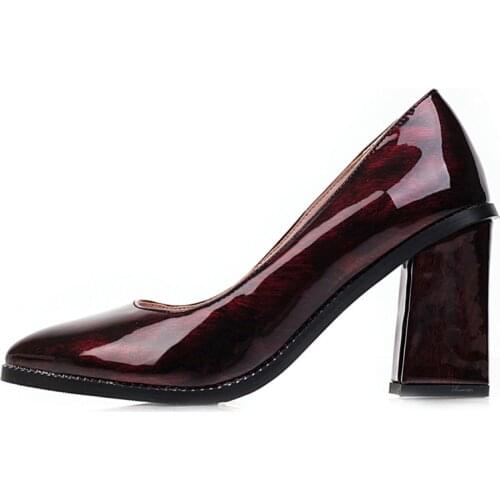 Designer Patent High Heels Pumps Women Shoe Large Size 47 Fashion Pointed Toe Red Green Women Heels Office Party Wedding Shoes