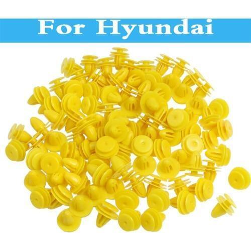 50pcs Yellow Plastic Rivets Fastener Car Styling Expanding Screw For Hyundai Solaris Sonata Tucson Santa Fe Terracan Tiburon