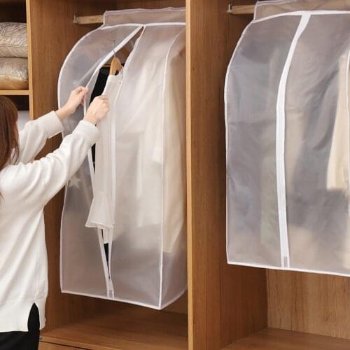 Garment Clothes Protector Cover Hanging Storage Bag Translucent Dustproof Wardrobe Waterproof Hanging Storage Bags with Zipper