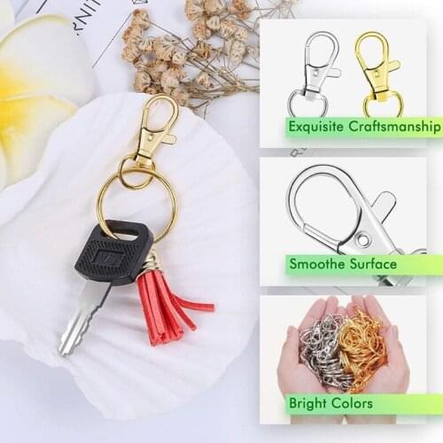 Lobster Claw Clasp 120 Pieces Swivel Keychain Push Gate Snap Hook Trigger Durable Alloy Jewelry DIY Craft for Jeans Bags