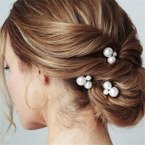 Women Crystal Simulated Pearl Hairpins Metal Barrette Clip Wedding Bridal Hair Accessories Party Hairstyle Design Tools