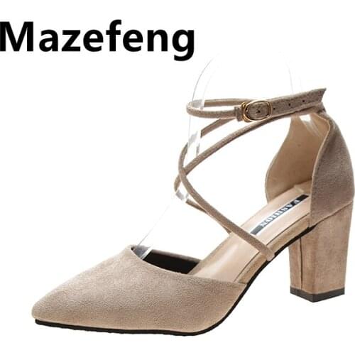 Women Pumps Plus Size 35-39 Women Heels Chaussures Femme Gladiator Summer High Heels for Party Wedding Shoes Women Thick Heels