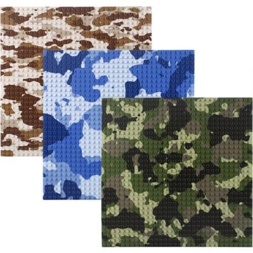 10*10 inch Camouflage Baseplate 32x32 Small Dot Building BLock Military Land Force Field Operations Base Plate