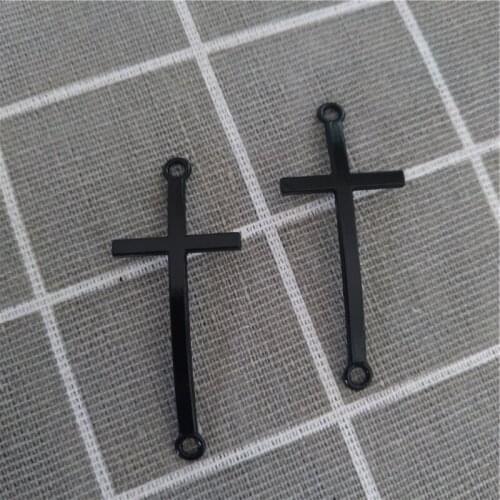 6Pcs 22x52mm Metal Crooked Black Cross Connectors Charms Pendants Accessories For Making Earrings Necklace Bracelet DIY Jewelry