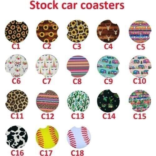 2000PCS/LOT Neoprene Car Cup Table Mat Mug Coaster Flower Teacup Rainbow Colors Pad For Home Decor Accessories Placemat Coasters