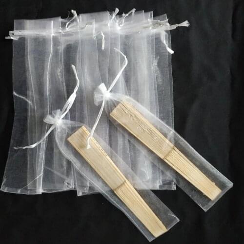 26-28cm*6cm white organza bag packaging for gifts hand fan 21 - 23 cm