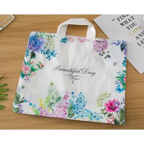 50PSC Clothing plastic handbag gift packaging PE handbag womens bag childrens bag shopping bag