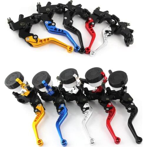 6 Modes Durable Cylinder Reservoir Levers Kit Handle Brake With Oil Cup 7/8" 22mm Universal Motorcycle Brake Master Clutch Set
