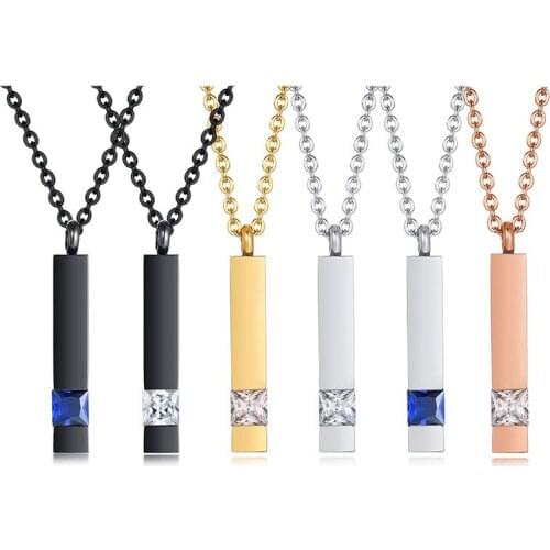 Pet Ashes Pendant Necklace Men Women Stainless Steel Chain Openable Punk Metal Necklace Rectangle Memorial Urn Jewelry Accessory