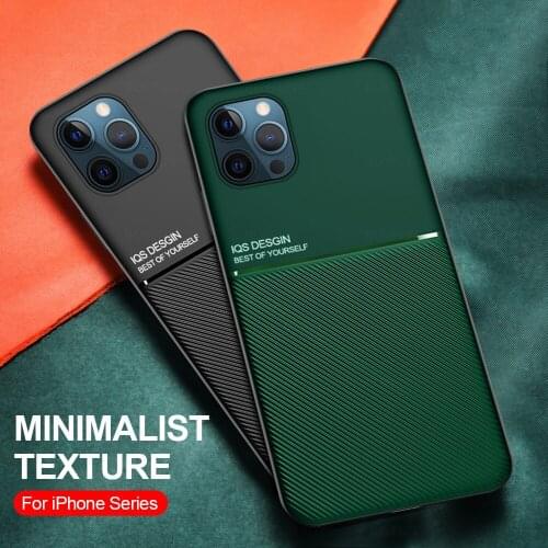 For iphone 12 pro case leather texture car magnetic holder phone cover for iphone12 pro max i phone 12 mini soft anti-fall coque