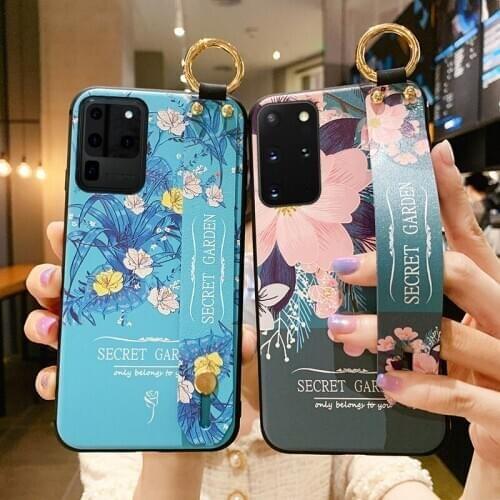 For Samsung Galaxy Note 8 9 10 20 plus Lite S8 S9 S10 S20 plus S10e A30 A50 A51 A30s A50s A71 40Wrist Strap TPU Phone Case Cover