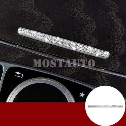 For Benz GLC X205 X253 Rhinestone Style Console Cup Holder Stripe Cover Trim 2015-2018 1pcs Car Accessories Interior Car Decor