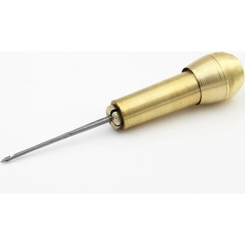 Free shipping brass awl hand tool DIY needle set repair shoes bags tool Detachable hook leather craft sewing