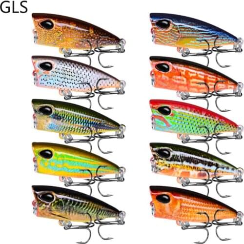 Hot Sale 1Pcs Fishing Lure 4.2cm/3.5g Top Water Popper Hard Bait 7 Color Artificial Swinger Plastic Fishing Accessories