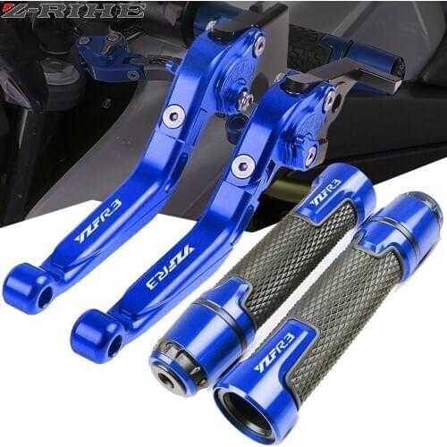 Motorcycle Accessories Extendable Brake Clutch Levers Handlebar Hand Grips ends For Yamaha YZFR3 YZF-R3 2015 2016 2017 2018-2020