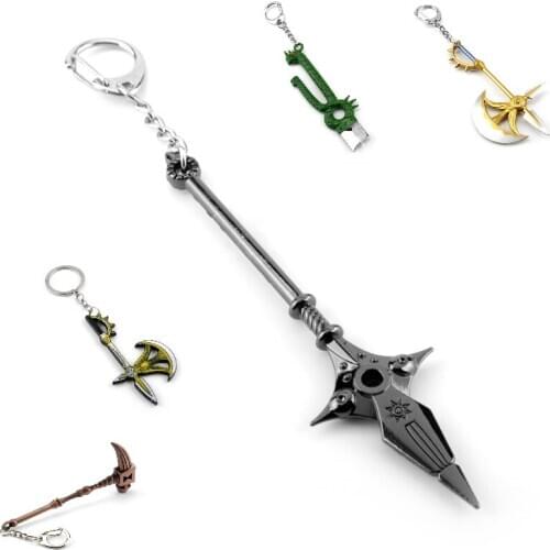Cartoon Anime The Seven Deadly Sins Lions Sin of Pride Escanor Arms Axe Rhitta Keychain Backpack Pendant King Chastiefol Gift