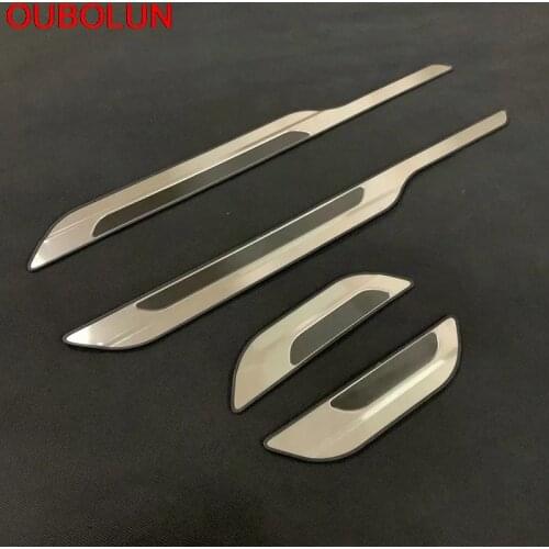 OUBOLUN For Toyota Corolla Auris Sport E210 Hatchback 2019 Door Sill Scuff Plate Panel Kick Step Protector Threshold Trim