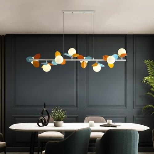 Nordic Creative LED Pendant Light Dining Room Island Modern Simple Long Hanging Lamp Restaurant Bar Coffee Shop Kitchen Fixtures