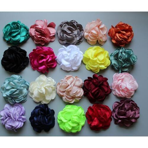 New arrival 120pcs/lot 8CM 20 Colors Vintage Soft Artificial Fabric Flowers For Headbands Chic Hair Flowers For hair Accessories