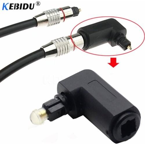 Kebidu 20pcs Toslink 90 Degree Optical Audio Cable Adapter Male to Female Right Angle 360 Rotates PC TV DVD Stereo Optical Cable