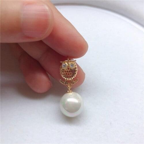 Owl Shape Pendant Base Mount Finding Settings Jewelry Parts Fitting Accessories for Pearls Corals Jade Beads Crystal Stones