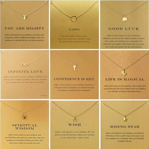 Gold Color Key Circle Necklace For Women Minimalist Infinity Pendant Necklaces Valentines Day Gift Necklace With Card