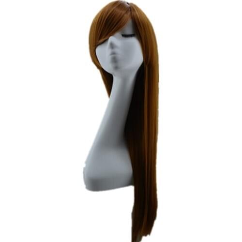 Fei-Show Wig Synthetic Long Straight Yellow Blonde Wigs Heat Resistant Fiber Female Peruca Cosplay Women Picture Color Hairpiece